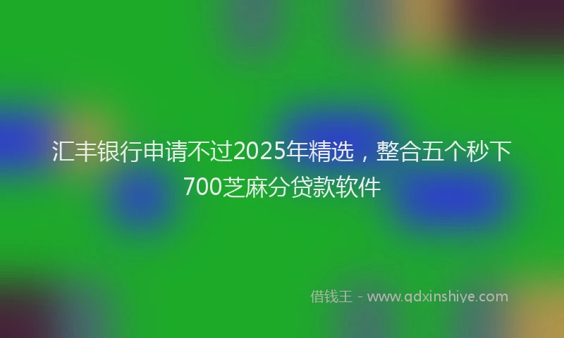 汇丰银行申请不过2025年精选，整合五个秒下700芝麻分贷款软件