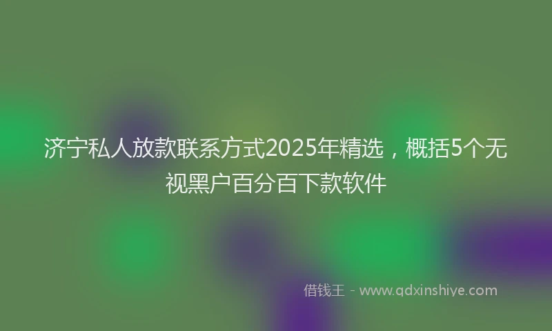 济宁私人放款联系方式2025年精选，概括5个无视黑户百分百下款软件