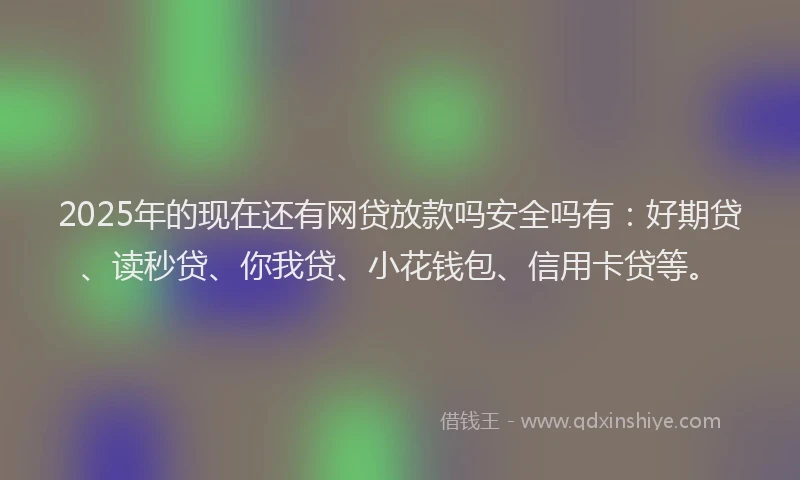 2025年的现在还有网贷放款吗安全吗有：好期贷、读秒贷、你我贷、小花钱包、信用卡贷等。