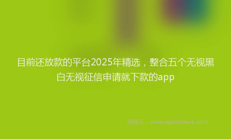 目前还放款的平台2025年精选，整合五个无视黑白无视征信申请就下款的app