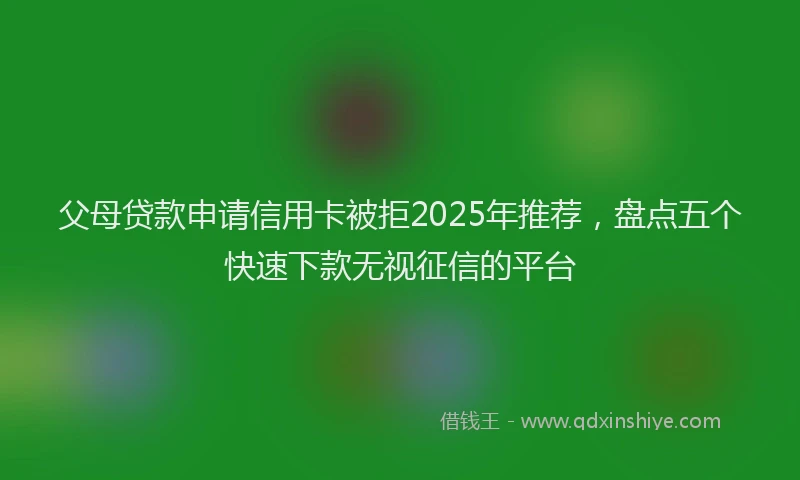 父母贷款申请信用卡被拒2025年推荐，盘点五个快速下款无视征信的平台