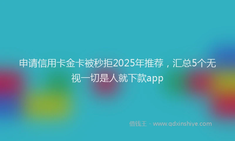 申请信用卡金卡被秒拒2025年推荐，汇总5个无视一切是人就下款app