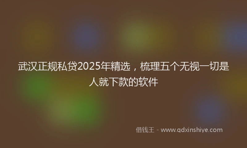 武汉正规私贷2025年精选，梳理五个无视一切是人就下款的软件