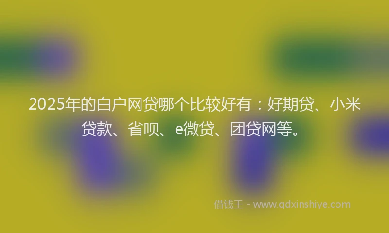 2025年的白户网贷哪个比较好有：好期贷、小米贷款、省呗、e微贷、团贷网等。