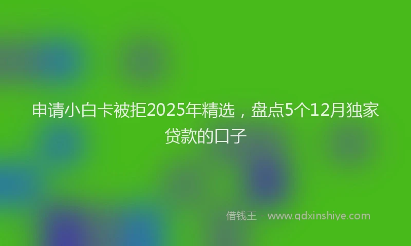 申请小白卡被拒2025年精选，盘点5个12月独家贷款的口子