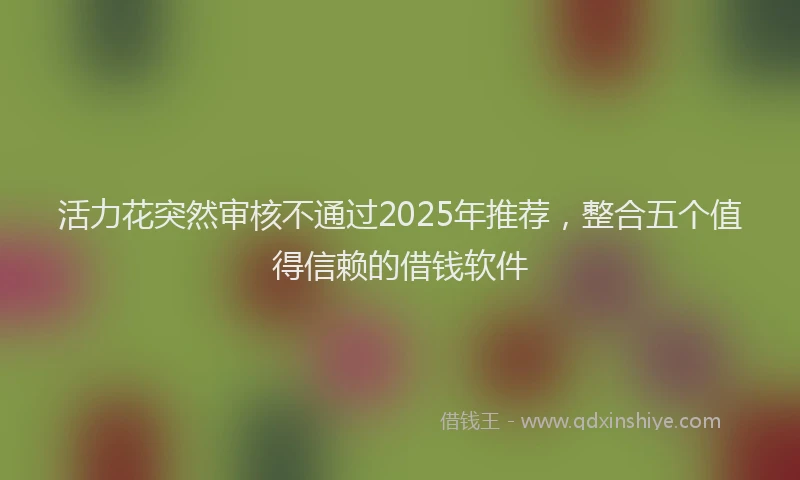 活力花突然审核不通过2025年推荐，整合五个值得信赖的借钱软件
