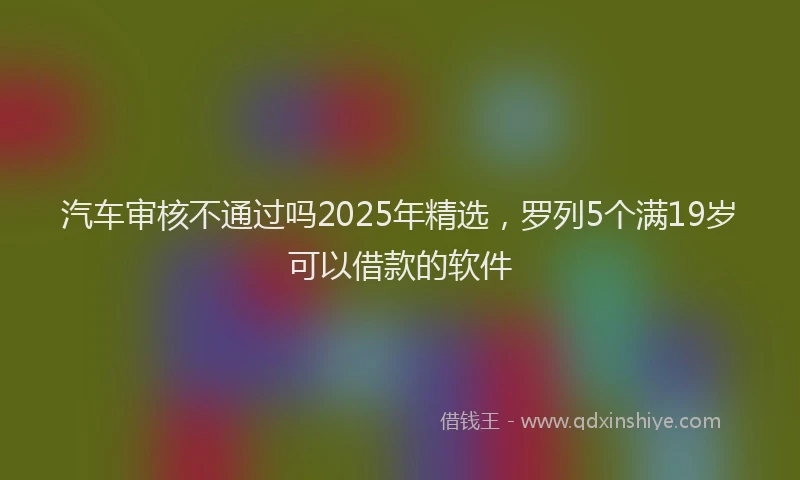 汽车审核不通过吗2025年精选，罗列5个满19岁可以借款的软件