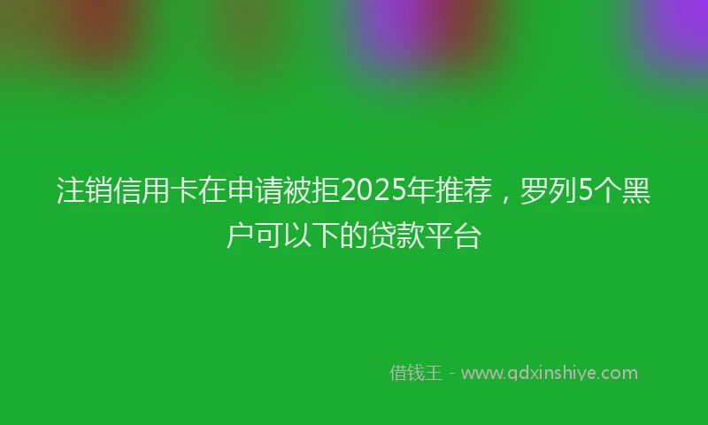 注销信用卡在申请被拒2025年推荐，罗列5个黑户可以下的贷款平台