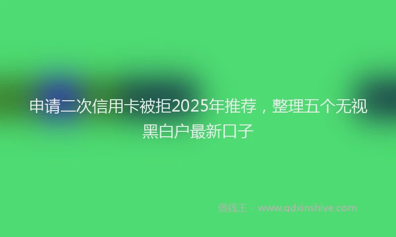 申请二次信用卡被拒2025年推荐，整理五个无视黑白户最新口子