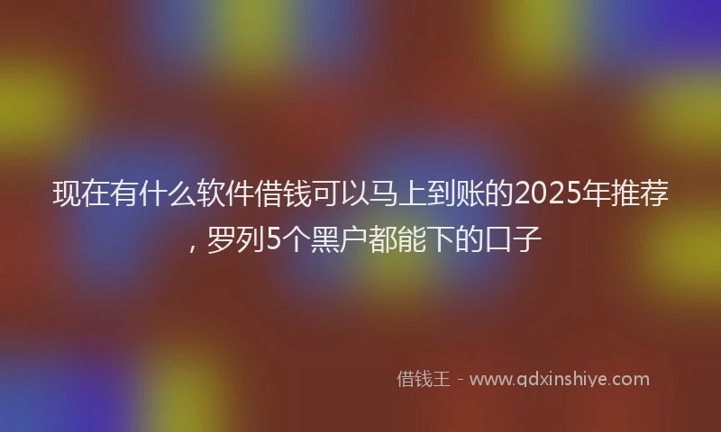 现在有什么软件借钱可以马上到账的2025年推荐，罗列5个黑户都能下的口子