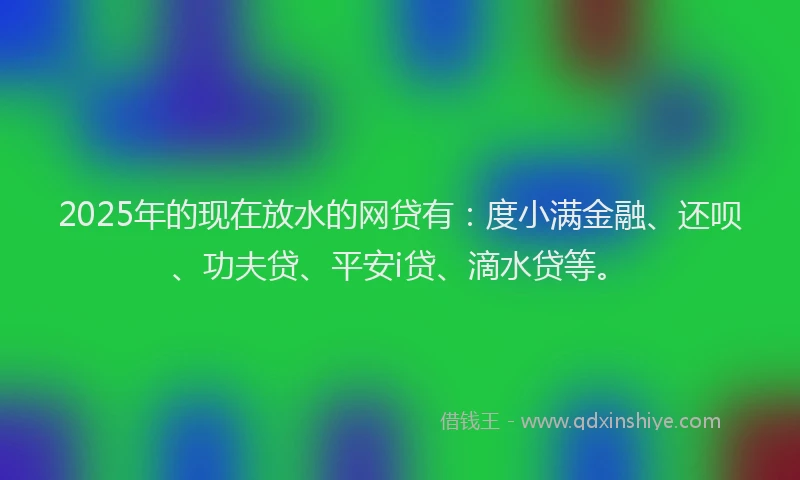 2025年的现在放水的网贷有：度小满金融、还呗、功夫贷、平安i贷、滴水贷等。