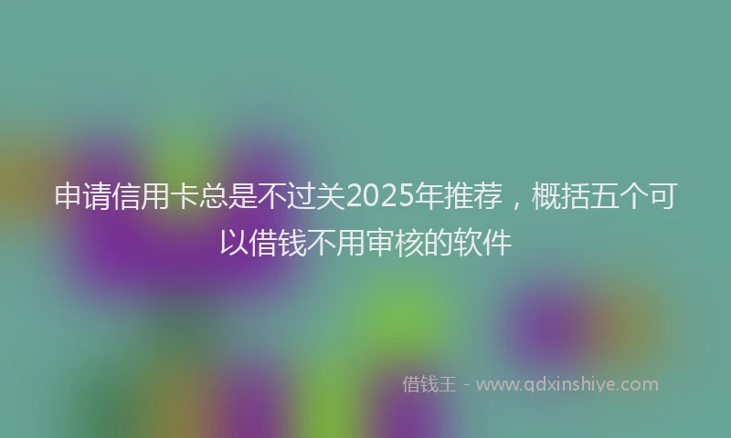 申请信用卡总是不过关2025年推荐，概括五个可以借钱不用审核的软件