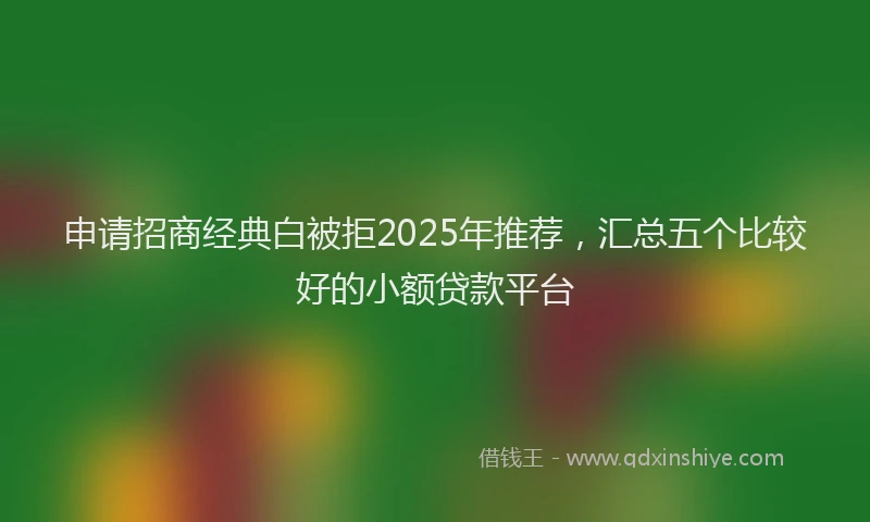 申请招商经典白被拒2025年推荐，汇总五个比较好的小额贷款平台