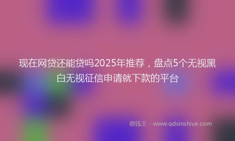现在网贷还能贷吗2025年推荐，盘点5个无视黑白无视征信申请就下款的平台