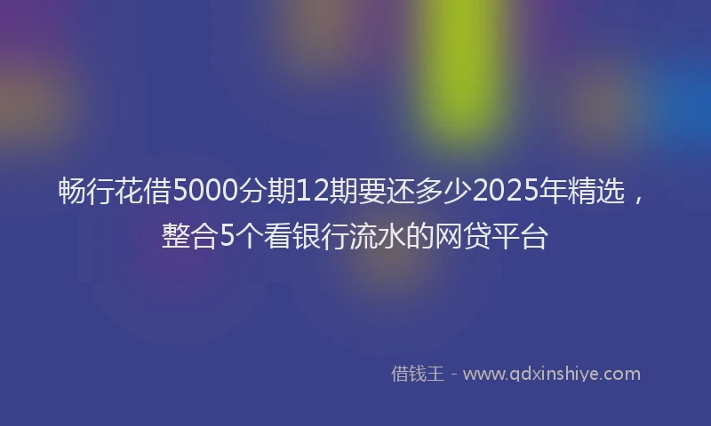 畅行花借5000分期12期要还多少2025年精选，整合5个看银行流水的网贷平台