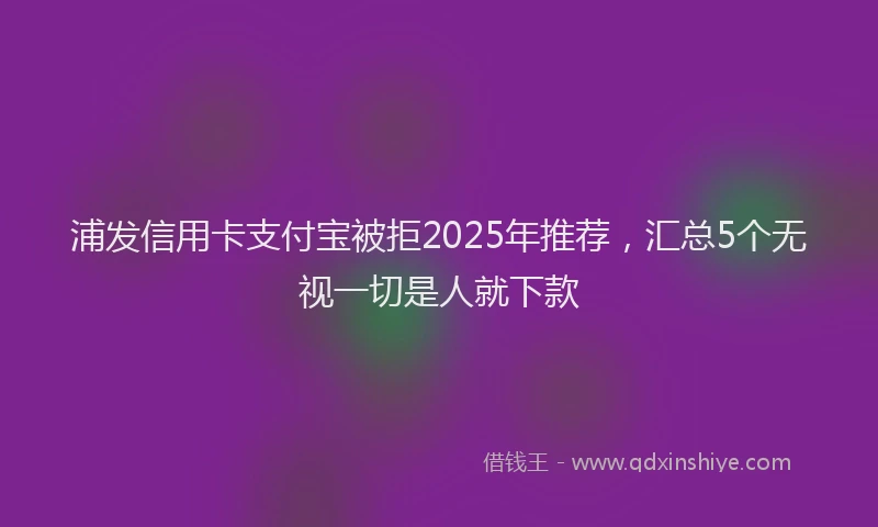 浦发信用卡支付宝被拒2025年推荐，汇总5个无视一切是人就下款