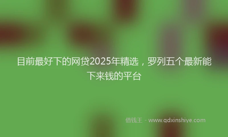 目前最好下的网贷2025年精选，罗列五个最新能下来钱的平台