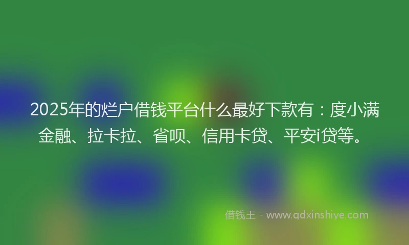 2025年的烂户借钱平台什么最好下款有：度小满金融、拉卡拉、省呗、信用卡贷、平安i贷等。