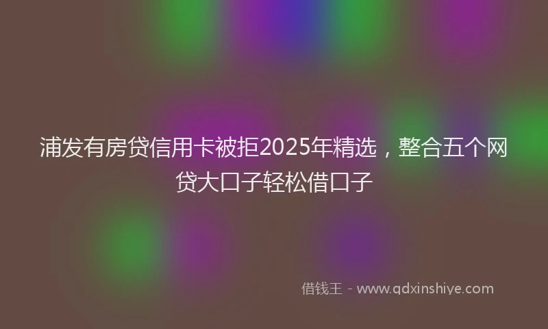 浦发有房贷信用卡被拒2025年精选，整合五个网贷大口子轻松借口子
