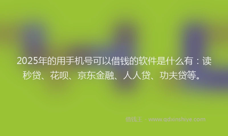 2025年的用手机号可以借钱的软件是什么有：读秒贷、花呗、京东金融、人人贷、功夫贷等。
