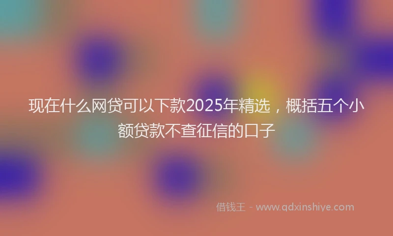 现在什么网贷可以下款2025年精选，概括五个小额贷款不查征信的口子