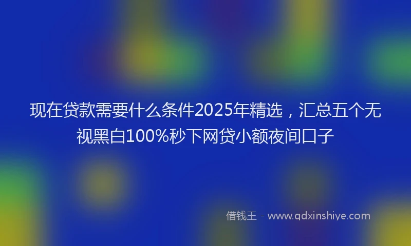 现在贷款需要什么条件2025年精选，汇总五个无视黑白100%秒下网贷小额夜间口子