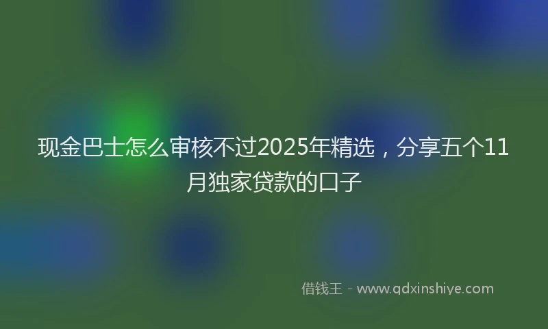 现金巴士怎么审核不过2025年精选，分享五个11月独家贷款的口子