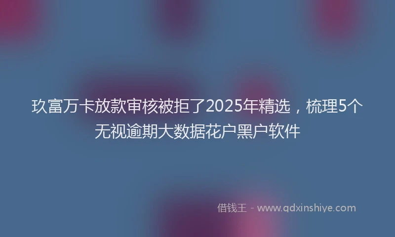 玖富万卡放款审核被拒了2025年精选，梳理5个无视逾期大数据花户黑户软件