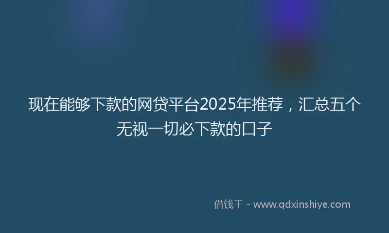现在能够下款的网贷平台2025年推荐，汇总五个无视一切必下款的口子