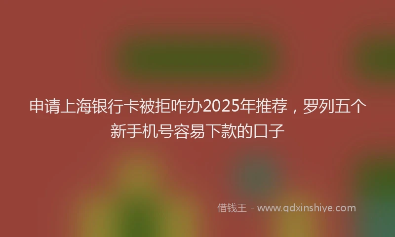 申请上海银行卡被拒咋办2025年推荐，罗列五个新手机号容易下款的口子