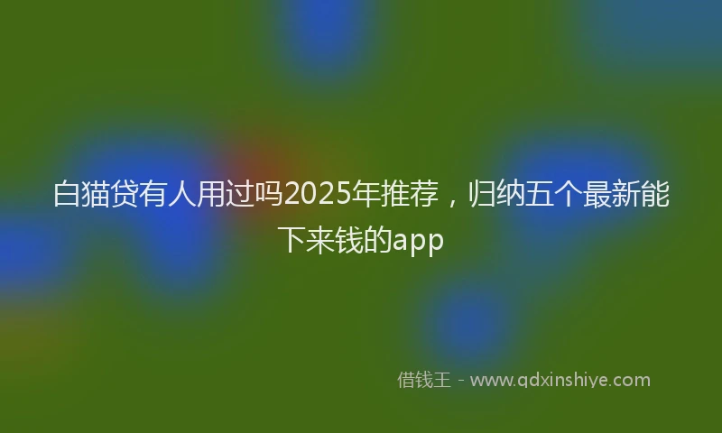 白猫贷有人用过吗2025年推荐，归纳五个最新能下来钱的app