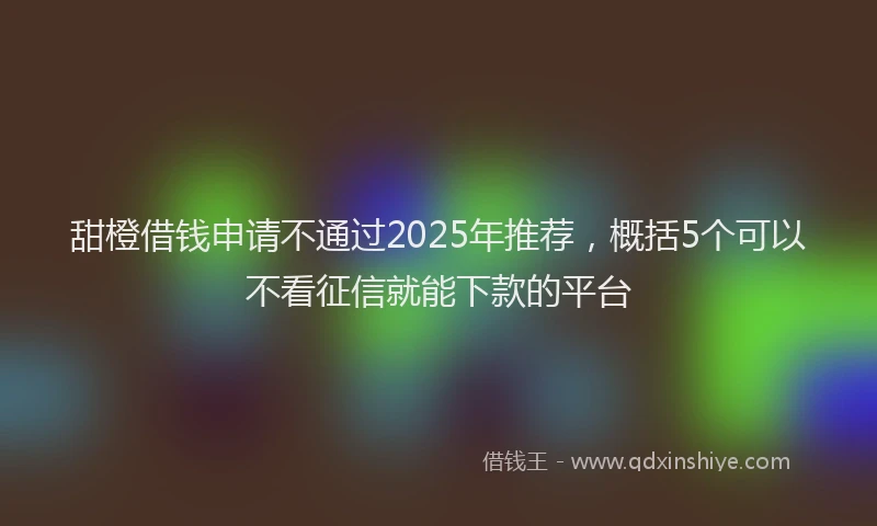甜橙借钱申请不通过2025年推荐，概括5个可以不看征信就能下款的平台