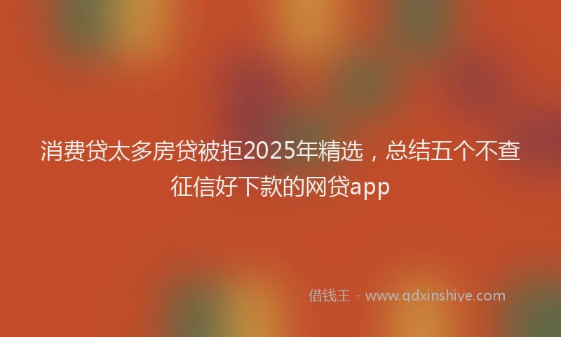 消费贷太多房贷被拒2025年精选，总结五个不查征信好下款的网贷app