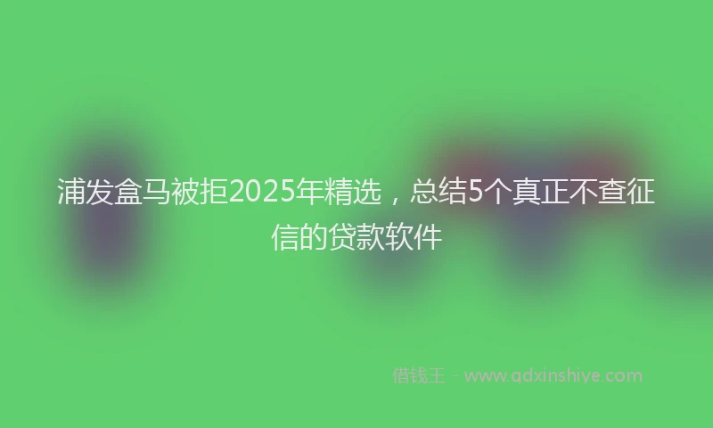 浦发盒马被拒2025年精选，总结5个真正不查征信的贷款软件