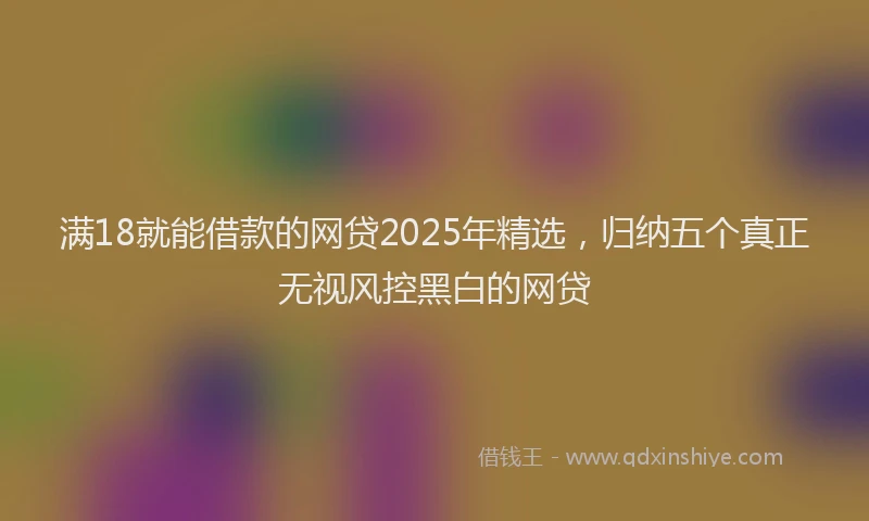 满18就能借款的网贷2025年精选，归纳五个真正无视风控黑白的网贷