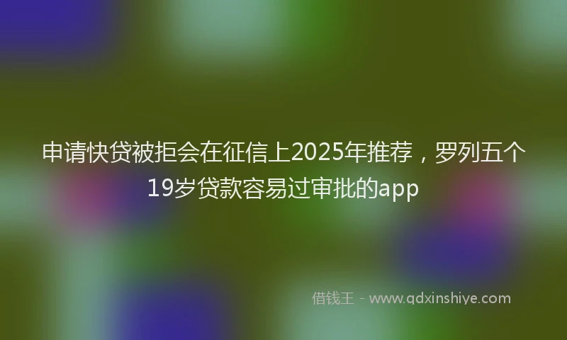 申请快贷被拒会在征信上2025年推荐，罗列五个19岁贷款容易过审批的app