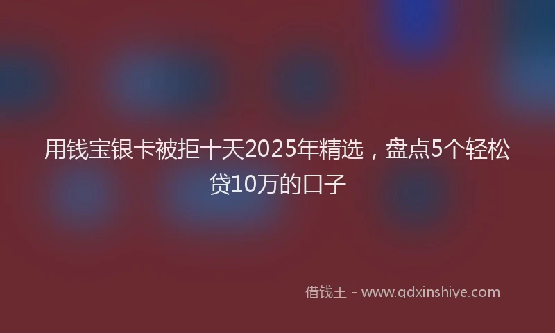 用钱宝银卡被拒十天2025年精选，盘点5个轻松贷10万的口子