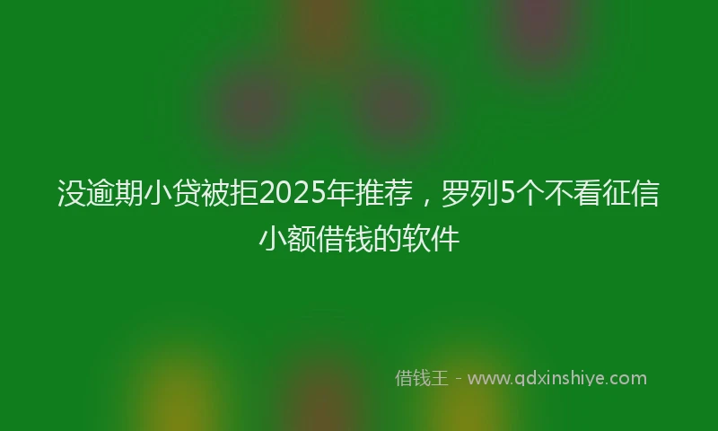 没逾期小贷被拒2025年推荐，罗列5个不看征信小额借钱的软件