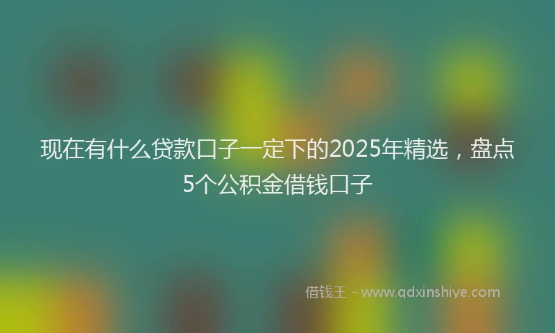 现在有什么贷款口子一定下的2025年精选，盘点5个公积金借钱口子