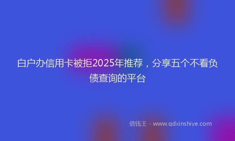 白户办信用卡被拒2025年推荐，分享五个不看负债查询的平台