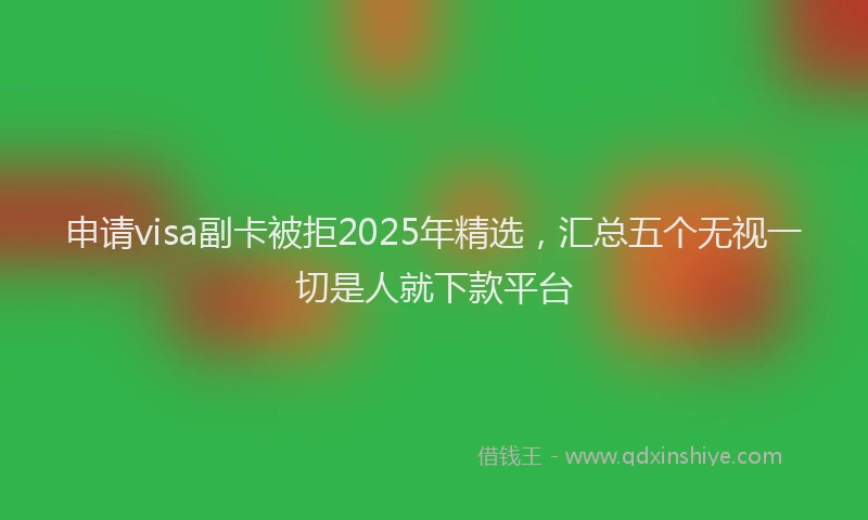 申请visa副卡被拒2025年精选，汇总五个无视一切是人就下款平台