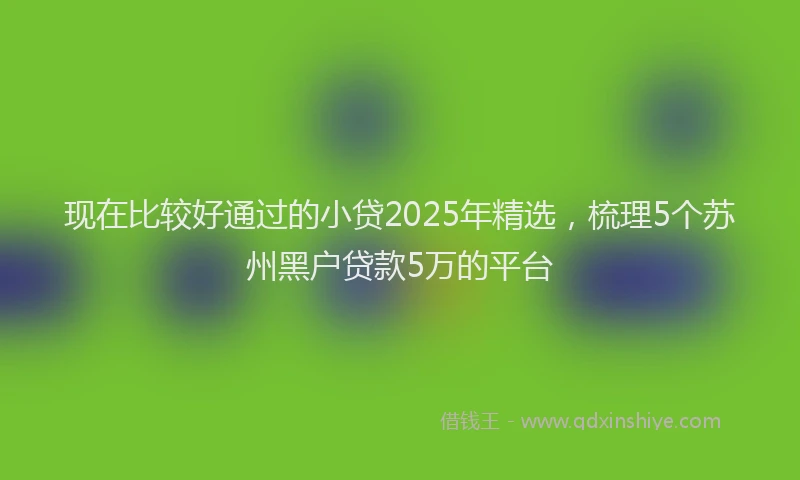 现在比较好通过的小贷2025年精选，梳理5个苏州黑户贷款5万的平台