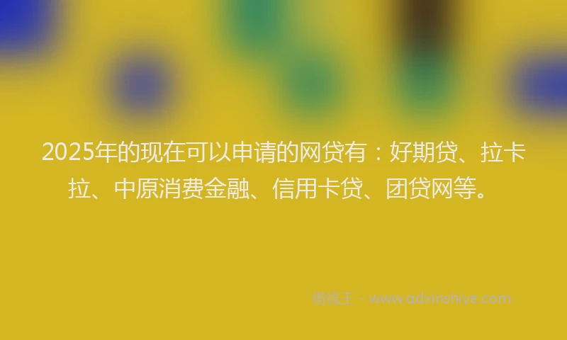 2025年的现在可以申请的网贷有：好期贷、拉卡拉、中原消费金融、信用卡贷、团贷网等。