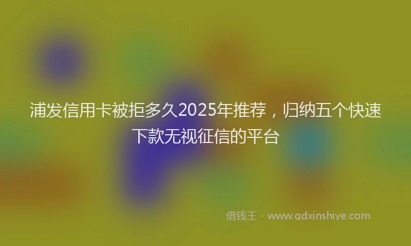 浦发信用卡被拒多久2025年推荐，归纳五个快速下款无视征信的平台