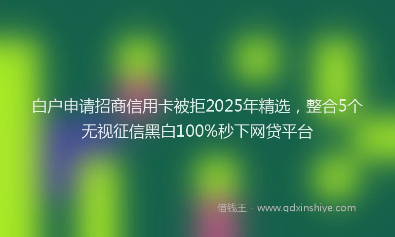 白户申请招商信用卡被拒2025年精选，整合5个无视征信黑白100%秒下网贷平台