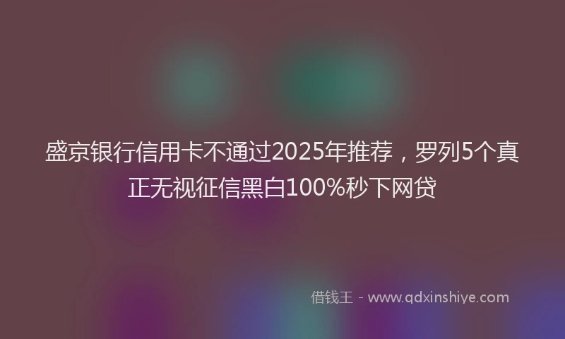 盛京银行信用卡不通过2025年推荐，罗列5个真正无视征信黑白100%秒下网贷