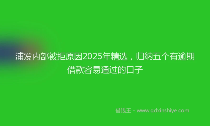 浦发内部被拒原因2025年精选，归纳五个有逾期借款容易通过的口子