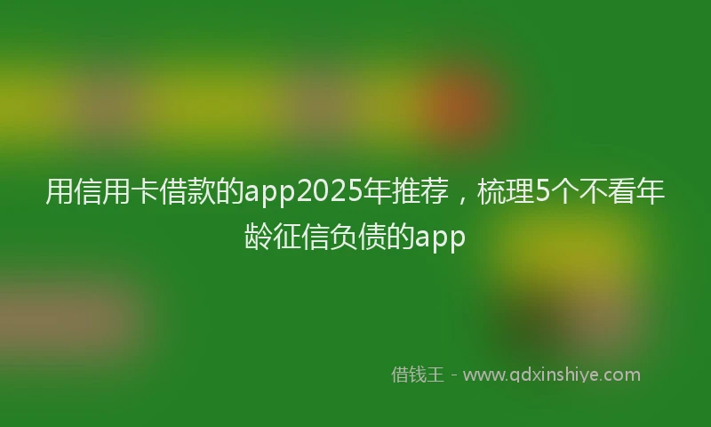 用信用卡借款的app2025年推荐，梳理5个不看年龄征信负债的app