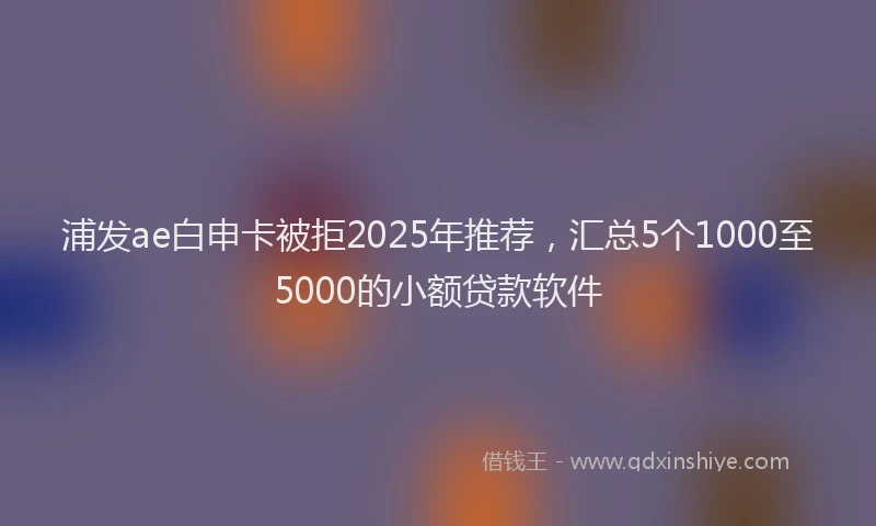 浦发ae白申卡被拒2025年推荐，汇总5个1000至5000的小额贷款软件