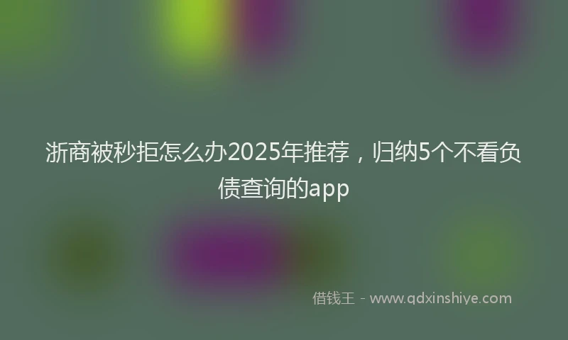 浙商被秒拒怎么办2025年推荐，归纳5个不看负债查询的app